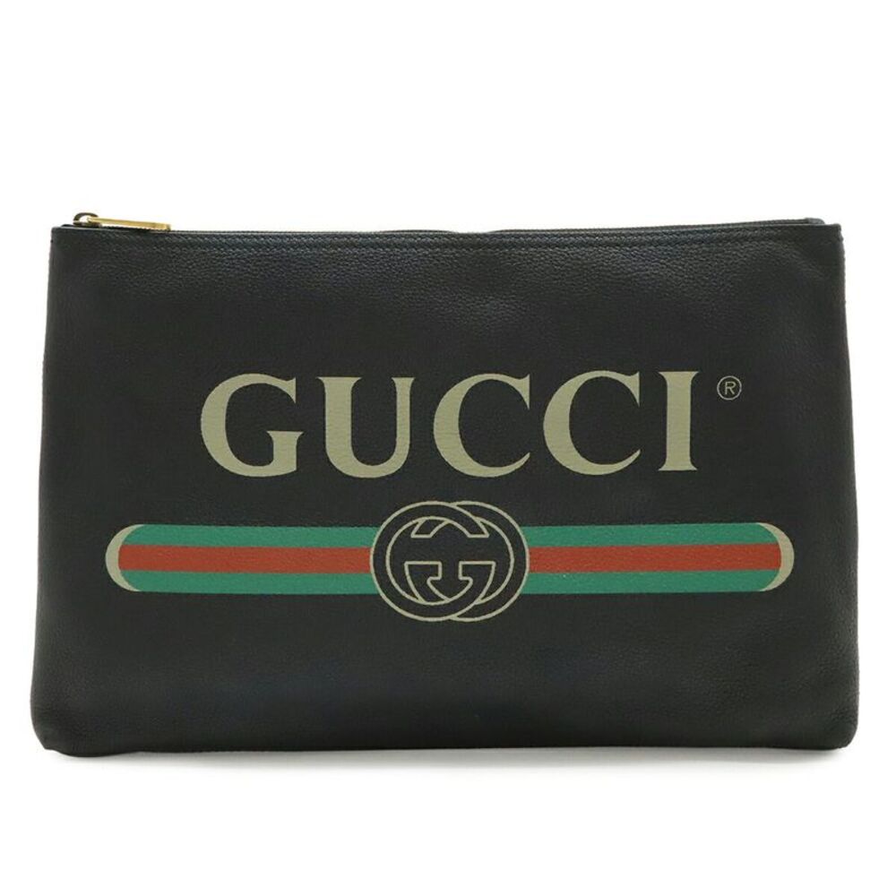 Gucci Logo Print Portfolio Clutch